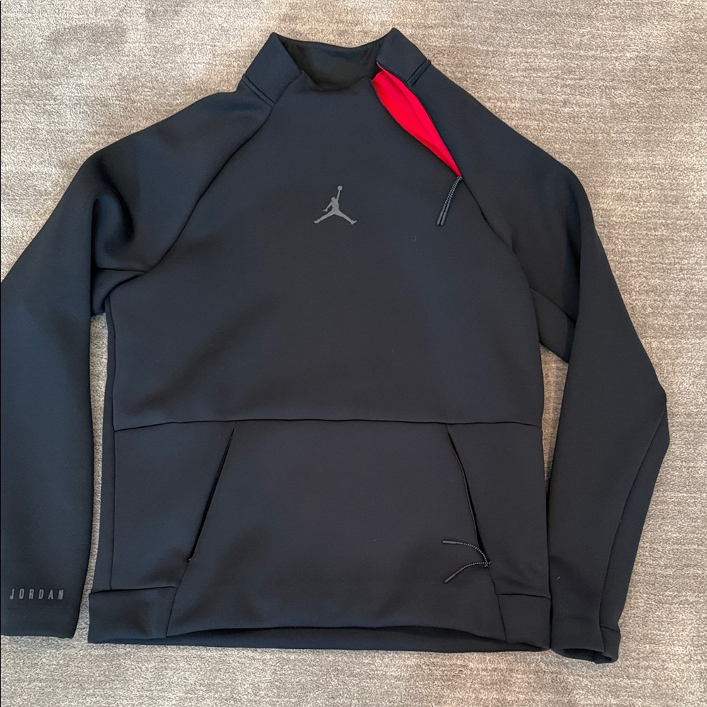 Jordan Black Pullover with Red Accent